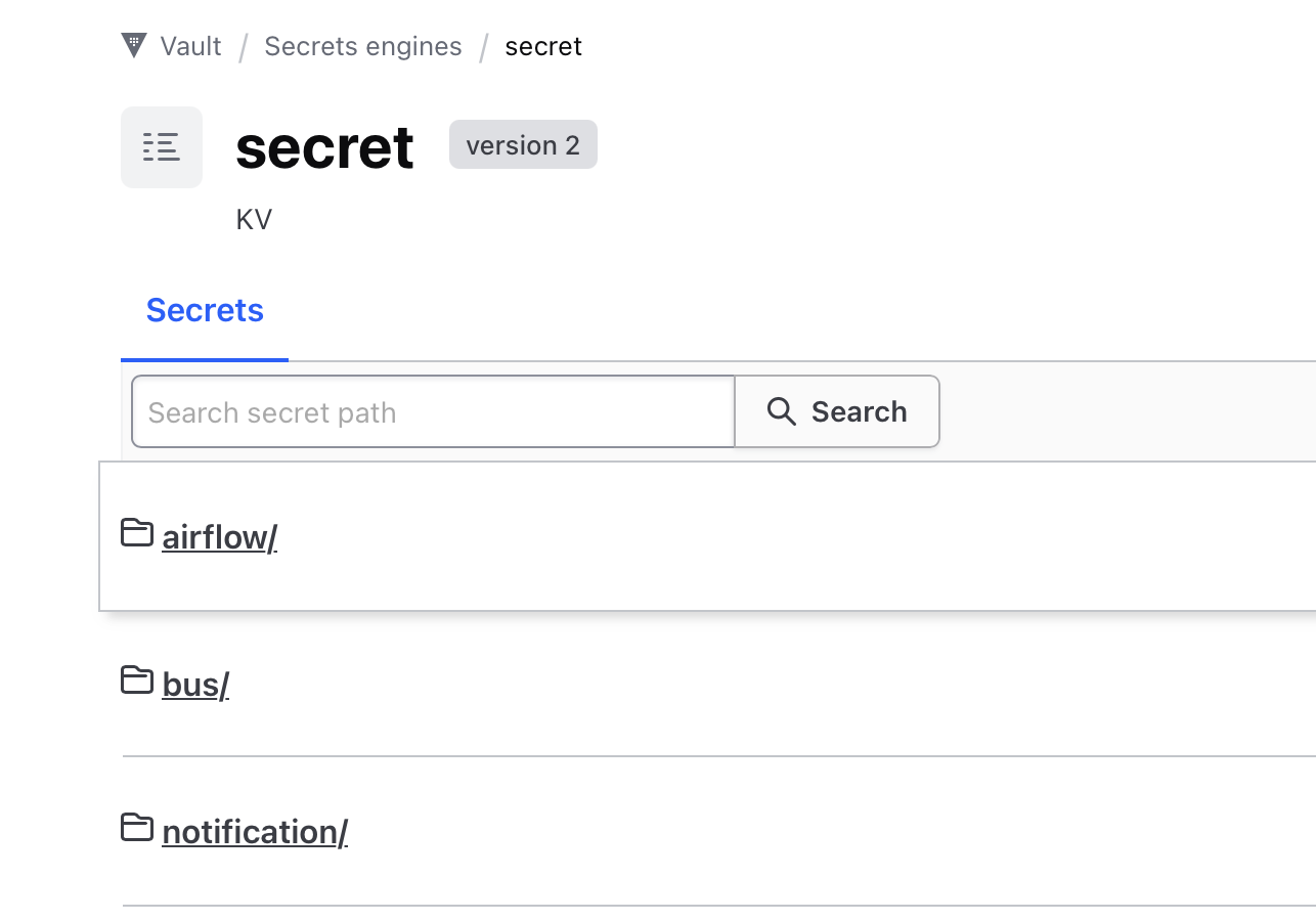 Vault KV v2 secret engine